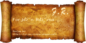 Forján Rózsa névjegykártya